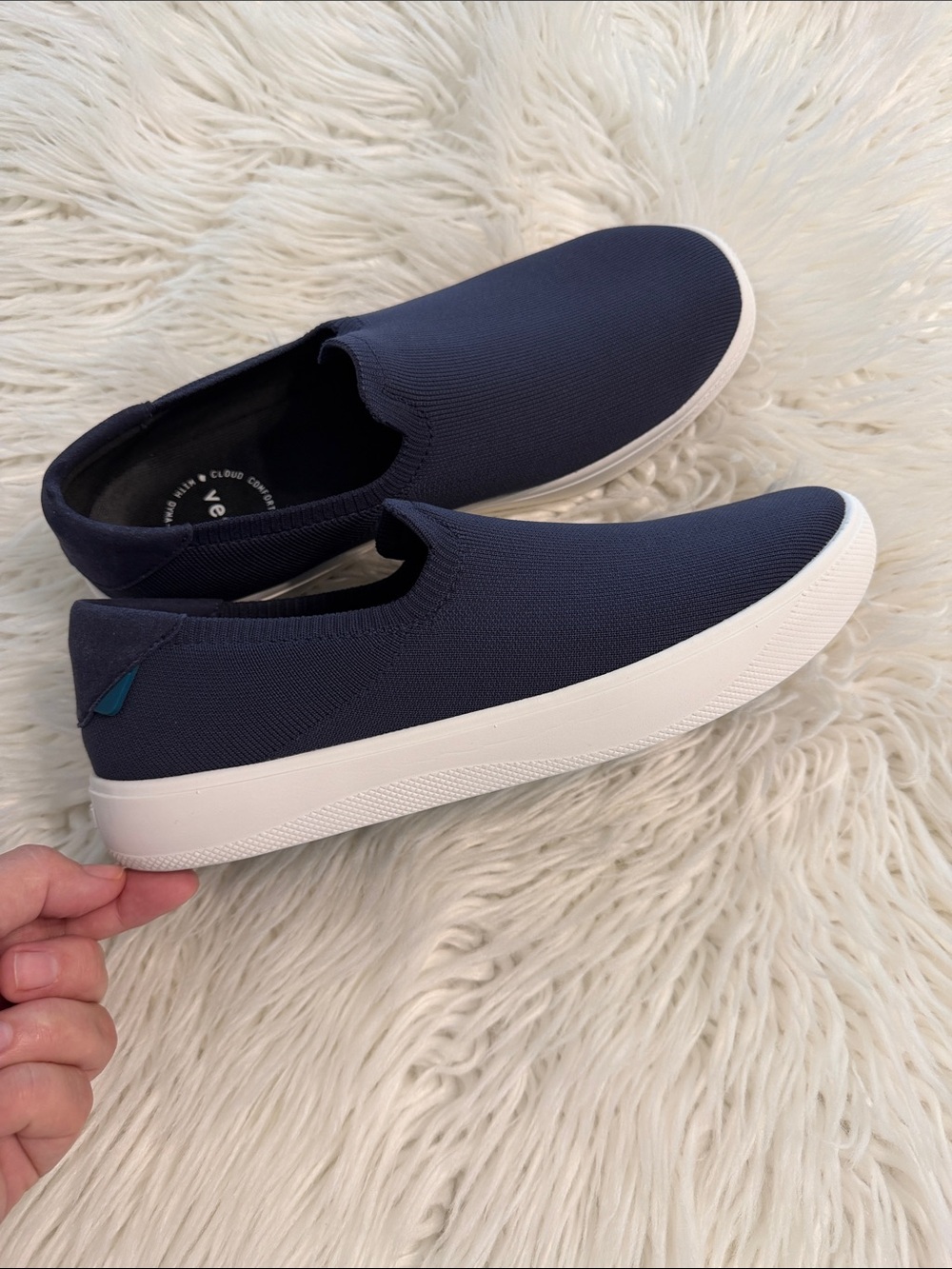 VESSI BROAD WALK Slip-On Knit Sneaker for Men - Navy size 10 BNWOT